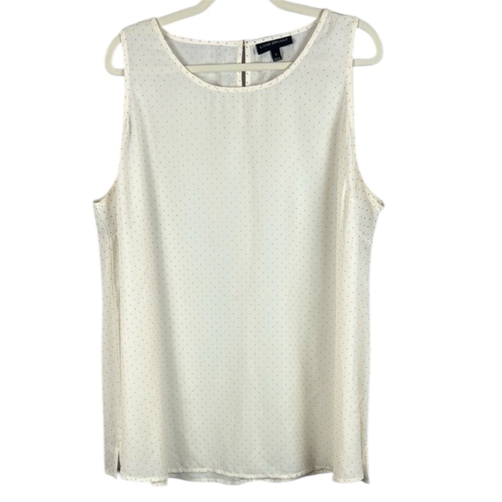Lane Bryant Cream Sleeveless Blouse with Elegant Design Size 22